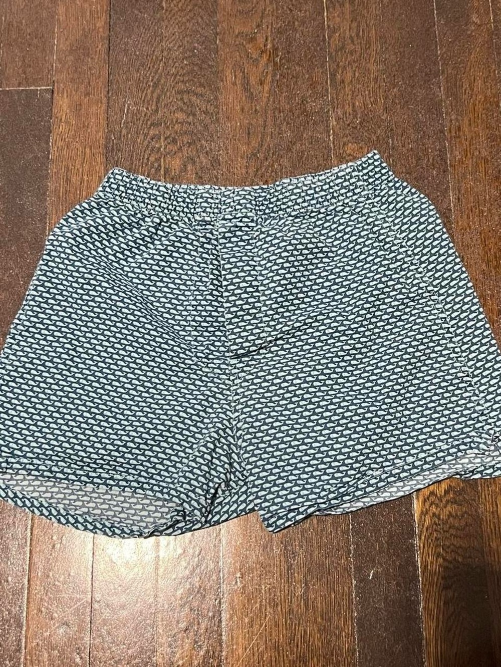 Vineyard Vines Blue & White Whale Pattern Elastic-Waist Shorts